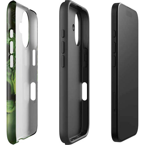 Liquid Blue Green Skulls iPhone 16 Plus Impact Case